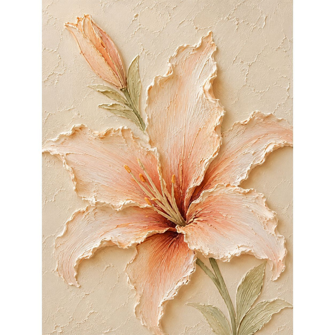 Florales Relief-texturiertes Leinwandkunstwerk