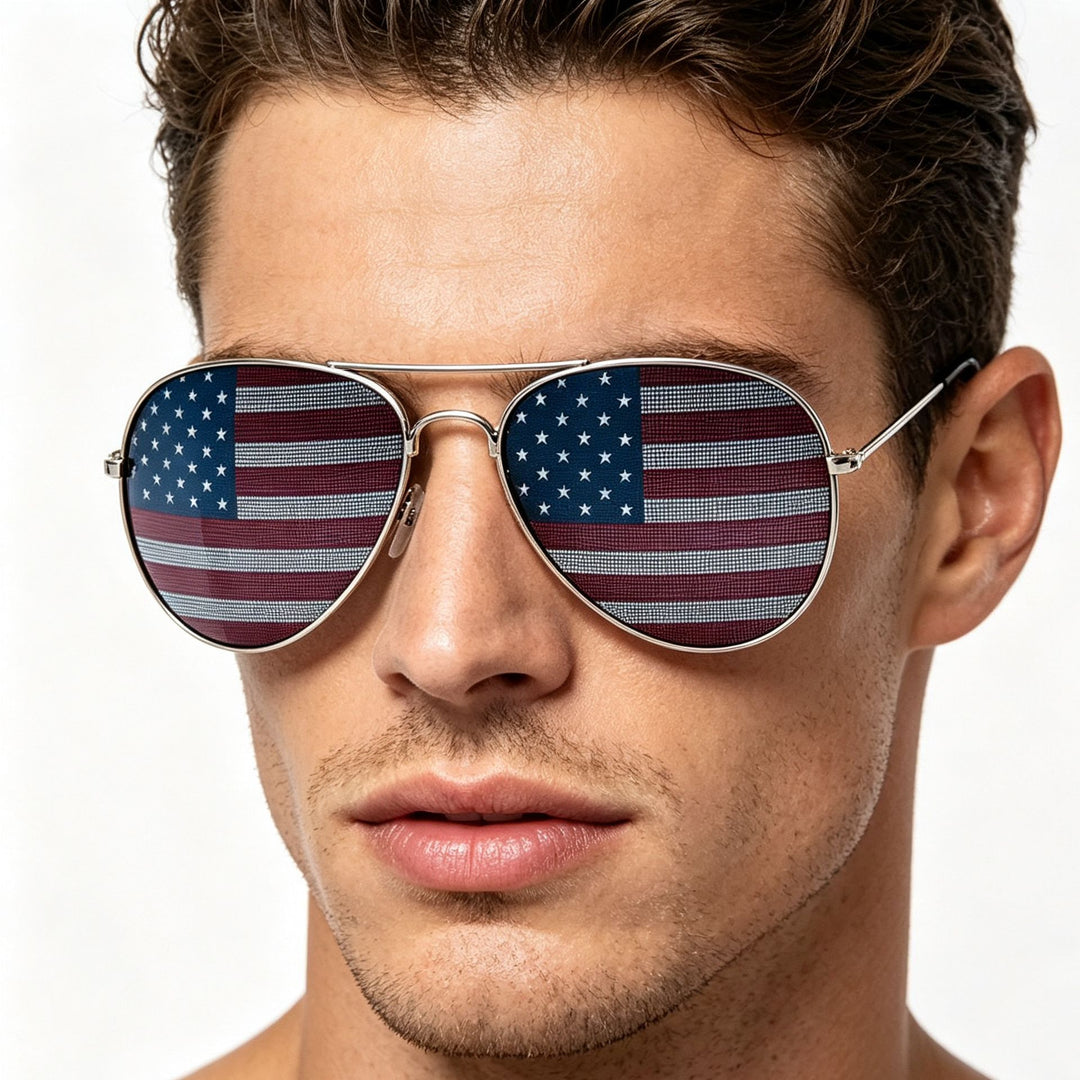 Patriotische Flagge Aviator-Sonnenbrille Karnz