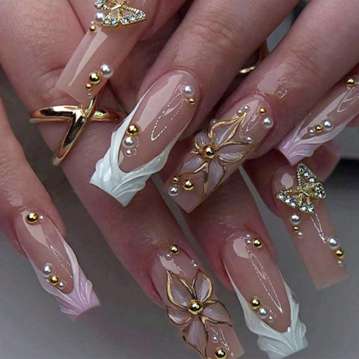 Florale verzierte Acryl-Nagelkunstverlängerungen Karnz