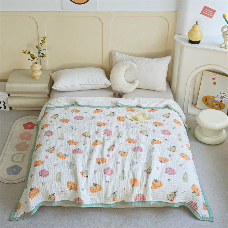 Leichtgewichtige Wendbare Baumwoll-Musselin Erdbeer Quiltdecke