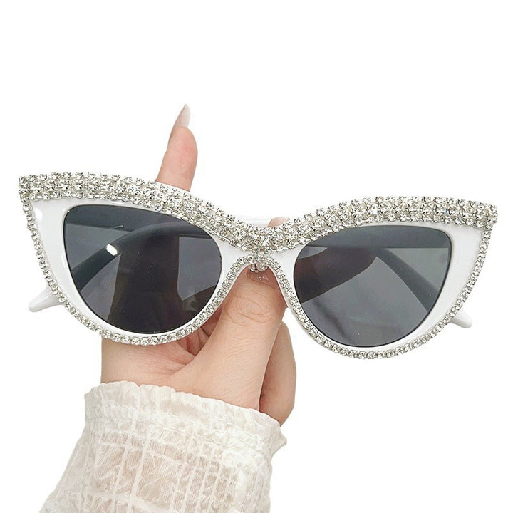 Glamouröse mit Strass verzierten Schild Sonnenbrille Karnz