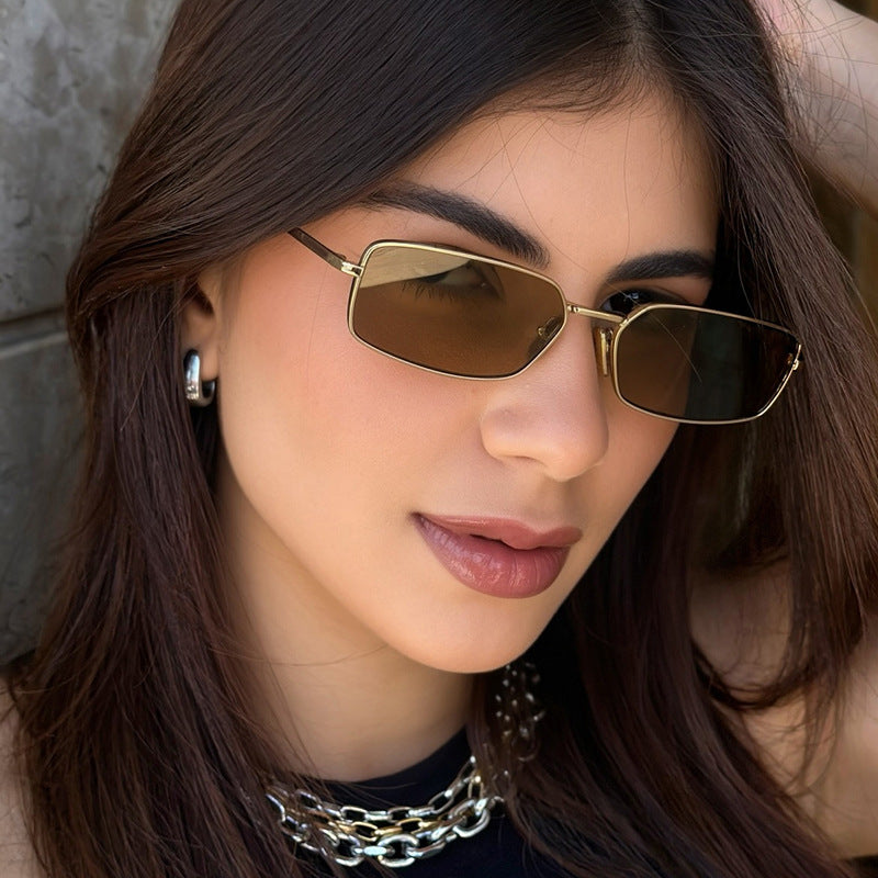 Damen modische quadratische Sonnenbrille mit polarisierten Gläsern Karnz