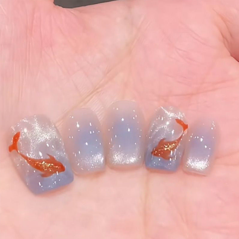 Elegantes Press-On-Nagelset mit Glitter- und Glanzfinish Karnz