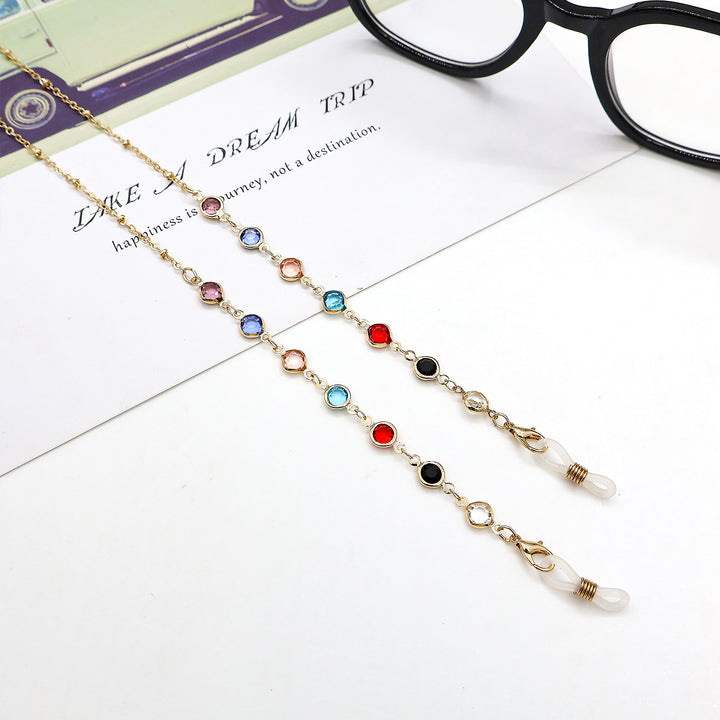 Farbenfrohe Perlen Brille Kette Karnz