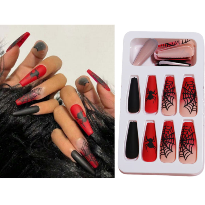 Künstlerisches Press-On Nageldesign mit Tropfeneffekt Karnz