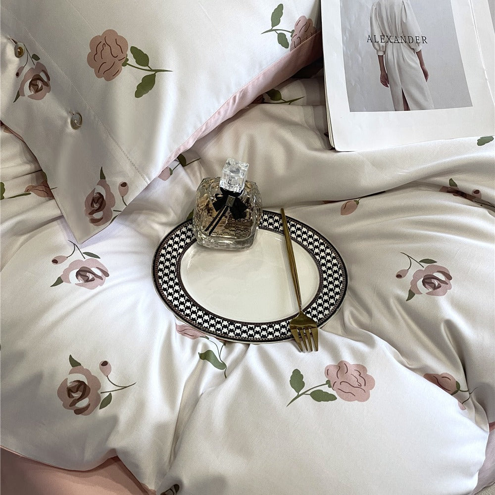 Luxuriös Wenden Paisley Baumwollsatin Bettbezug Set