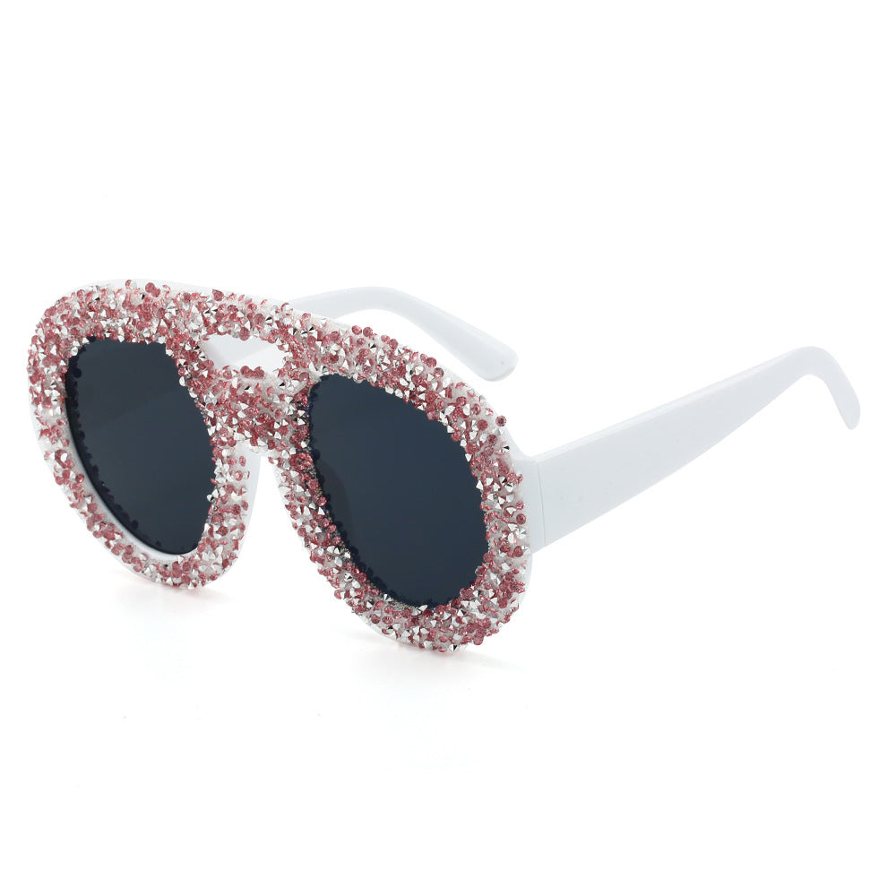 Damen modische Sonnenbrille mit glamourösem Strassrahmen Karnz