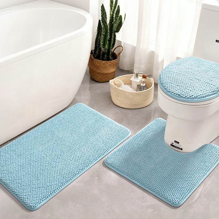 Strukturierte Badematte und Toilettensitzabdeckung Set