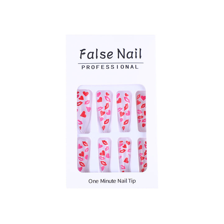 Künstliche Nagelspitzen mit Herzen Motiven Karnz