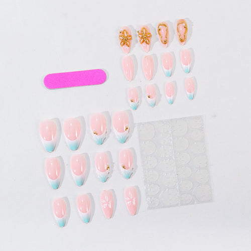 Elegantes florales Nagelkunst-Set Karnz