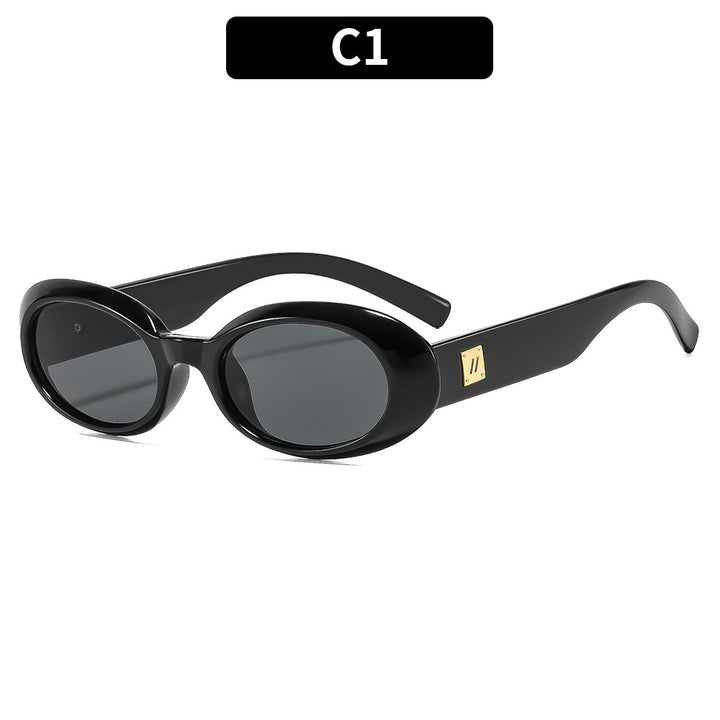 Elegante Retro-Ovalrahmen-Sonnenbrille
