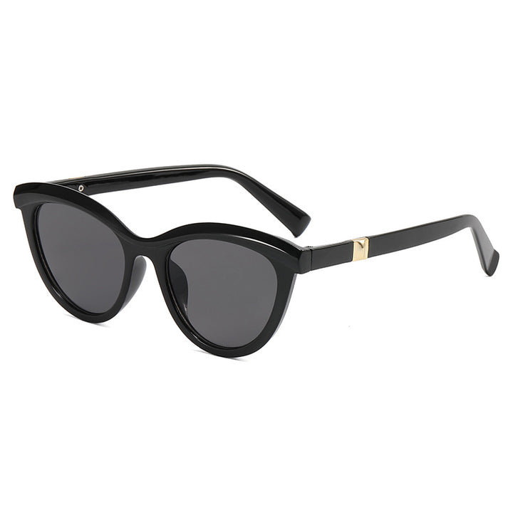 Damen elegante Cat-Eye Sonnenbrille mit stilvollem Metallrahmen Karnz
