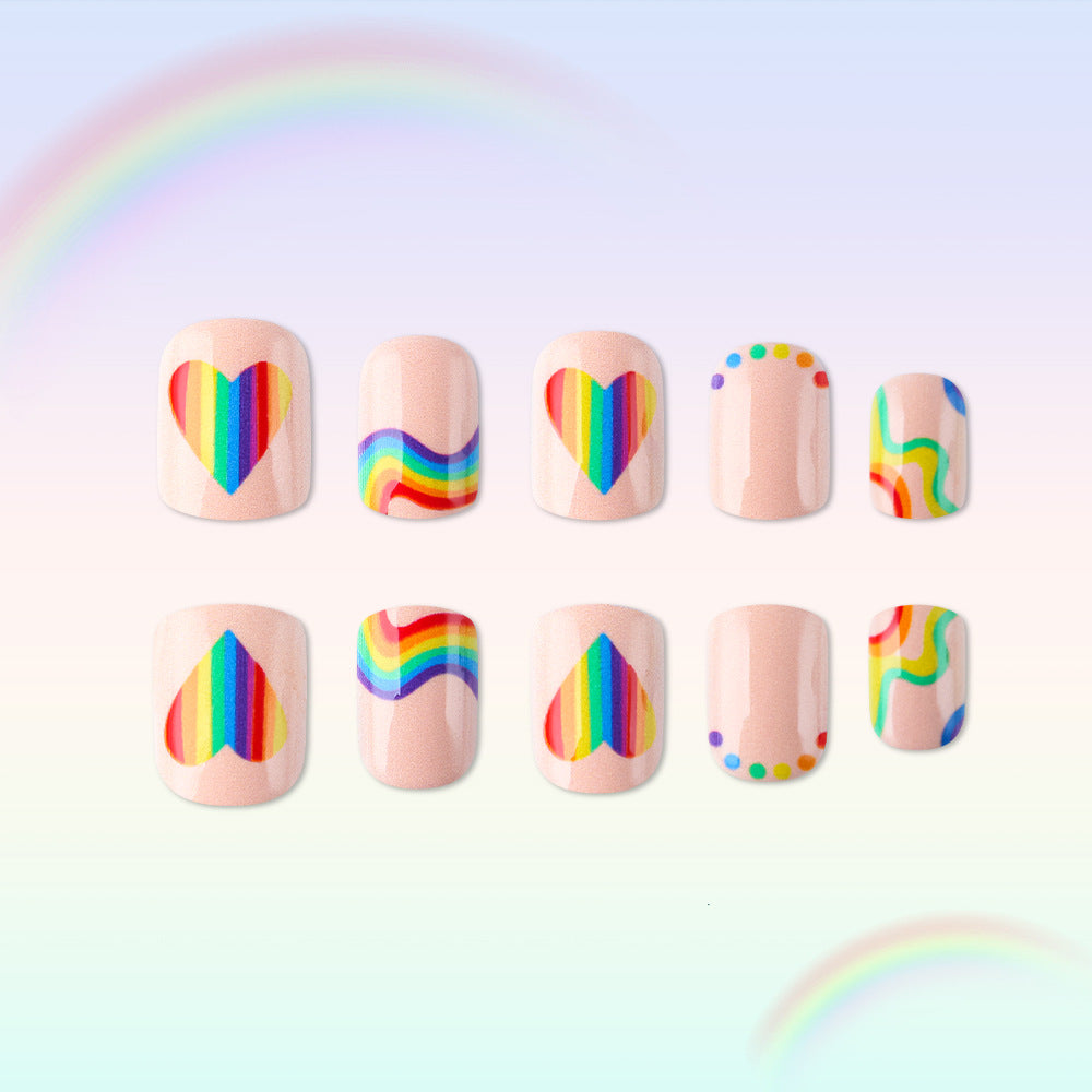 Künstlerisches Regenbogen-Nagelkunst-Set Karnz
