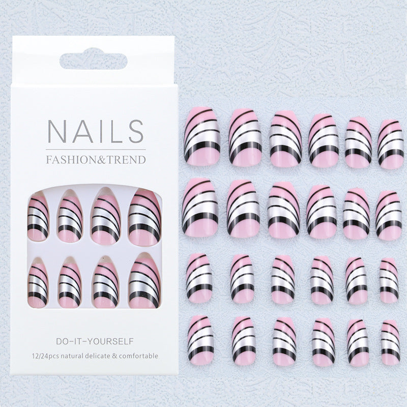 Künstlerisches Grafik Press-On Nagelset Karnz