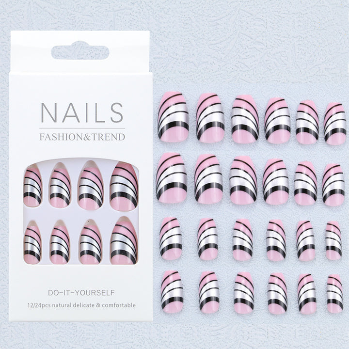 Künstlerisches Grafik Press-On Nagelset Karnz