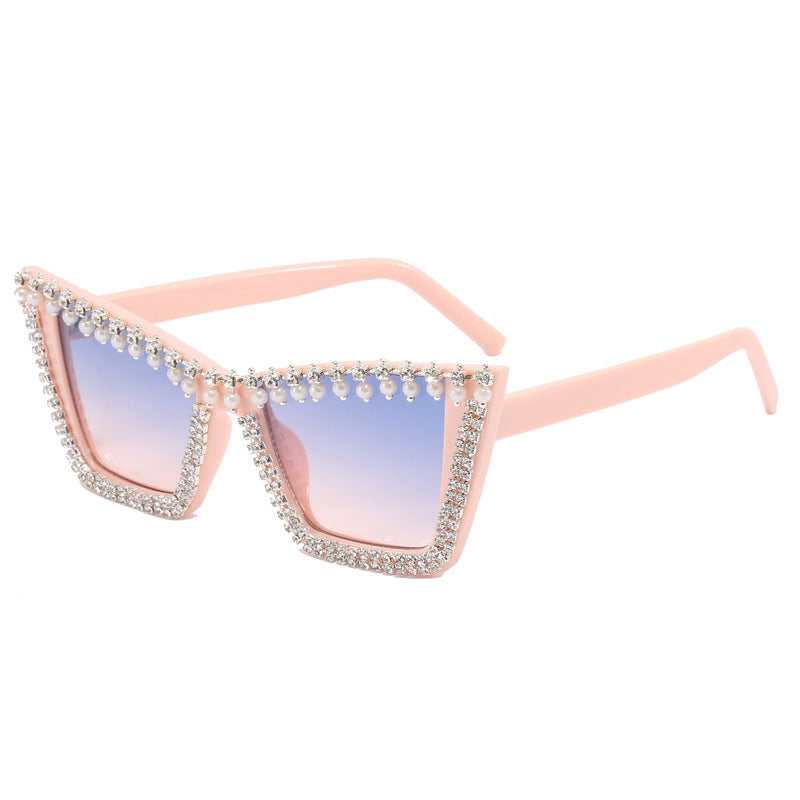 Damen Glamouröse Designer-Sonnenbrille mit funkelndem Rahmen Karnz