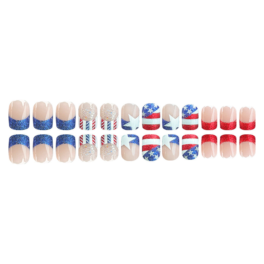 Patriotisches Themen-Press-On-Nagel-Set Karnz