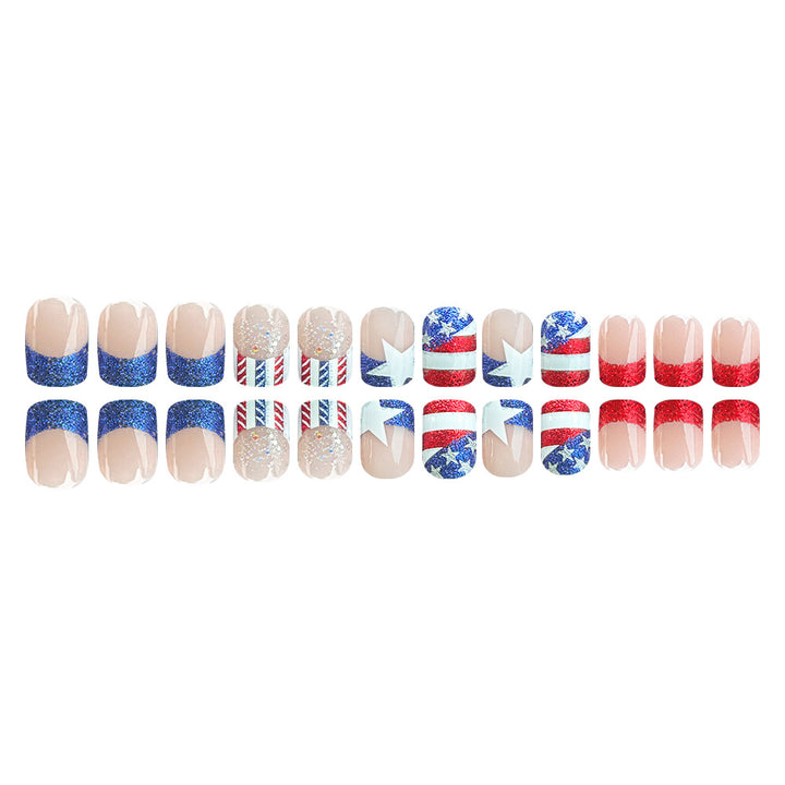 Patriotisches Themen-Press-On-Nagel-Set Karnz