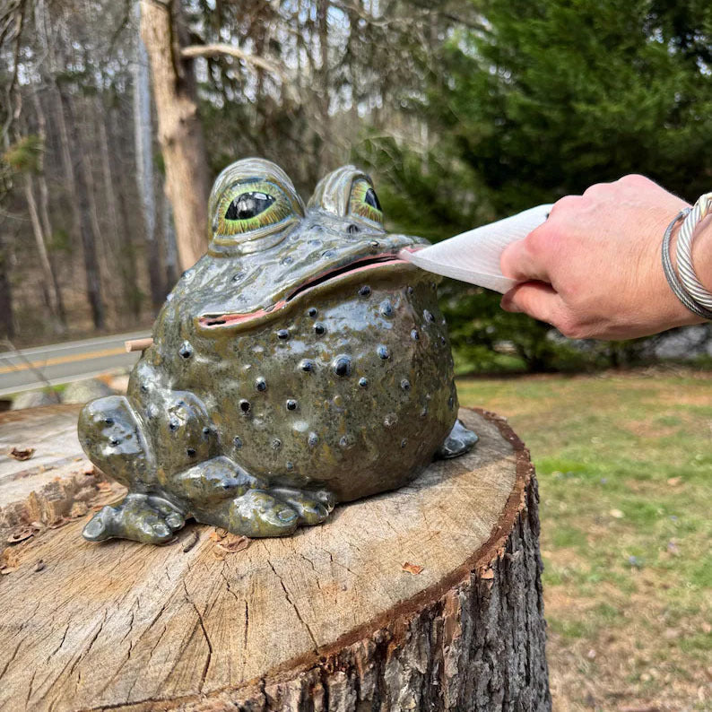 Dekorative Froschfigur mit Zahnbürstenhalter Karnz