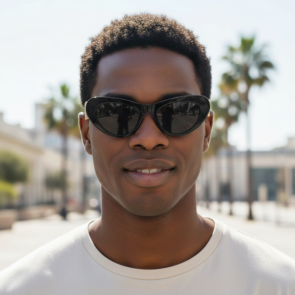 Damen Designer-Sonnenbrille mit luxuriösem Metallrahmen und stilvollen Verzierungen Karnz