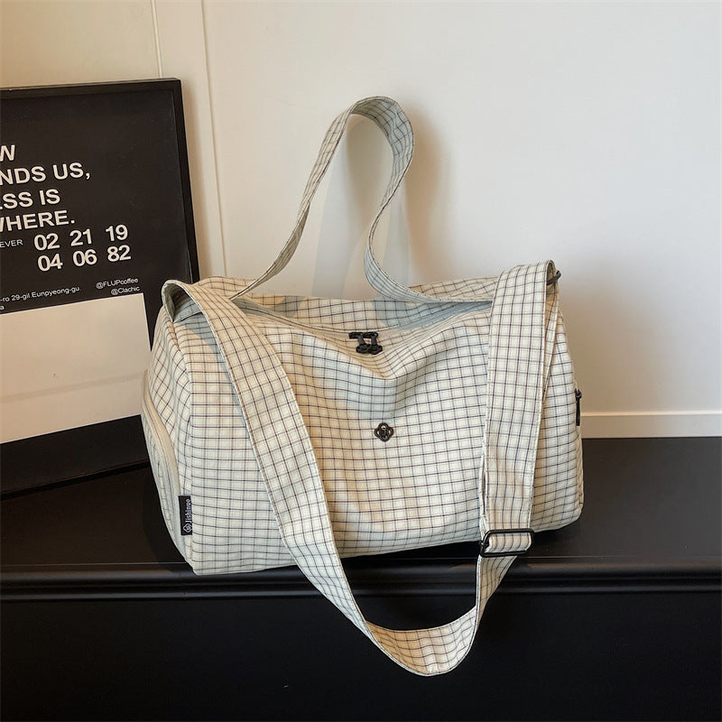 Trendy Gittermuster Reise-Duffel