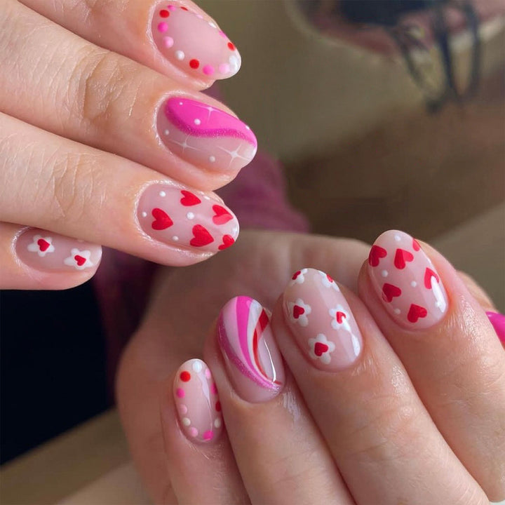 Romantische herzthemen Nagelkunst zum Aufkleben Karnz