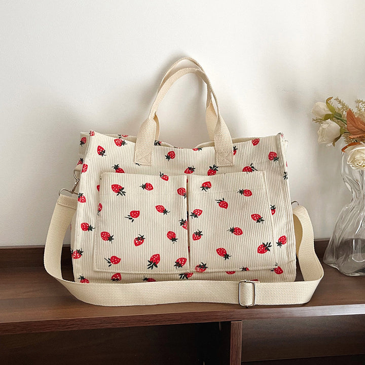 WoStylish Multi-Taschen Erdbeerprint Canvas Tragetasche Karnz