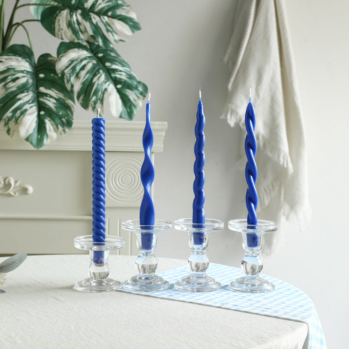 Skulpturales Ribbon-Twist Taper Kerzen Set