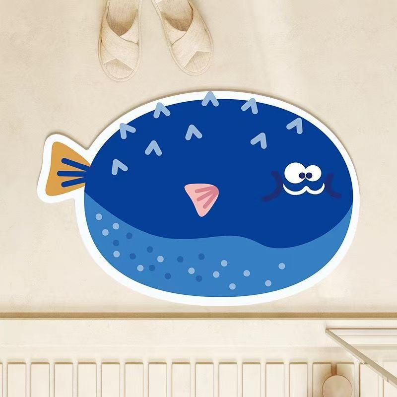 Verspielter fischförmiger Teppich