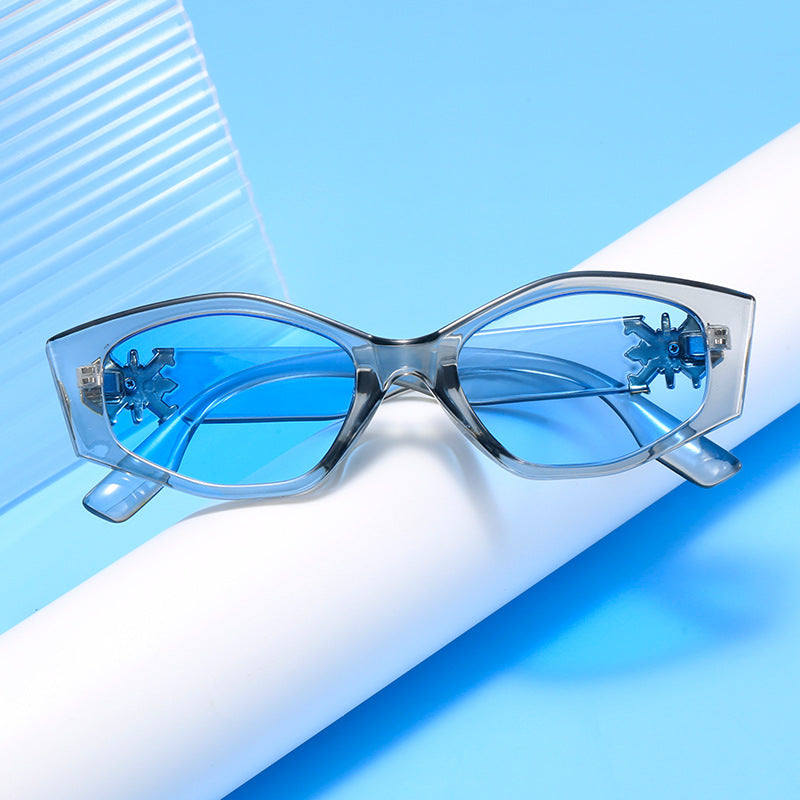 Damen geometrische Sonnenbrille mit luxuriösem Detail Karnz
