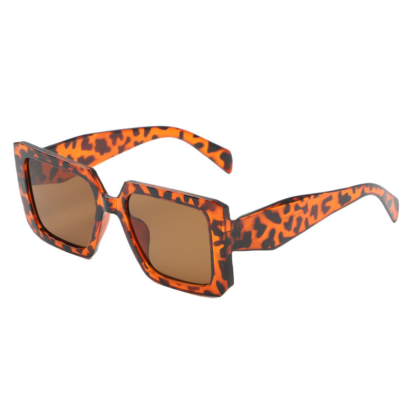 Damen modische oversized Sonnenbrille im Leopardenmuster Karnz