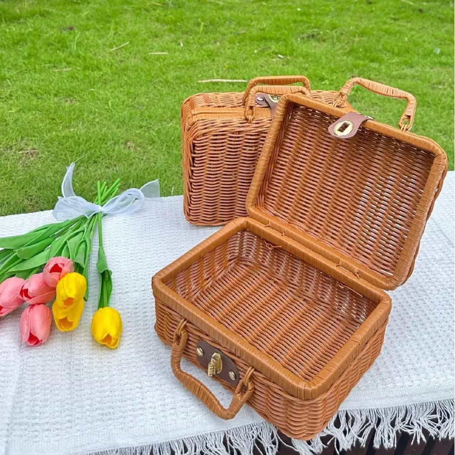 Damen stilvolle und praktische Rattankosmetikbox Karnz