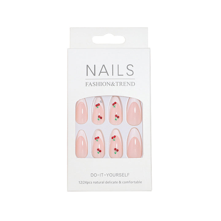 Elegante Kirschblüten Press-On Nagelkunst Karnz
