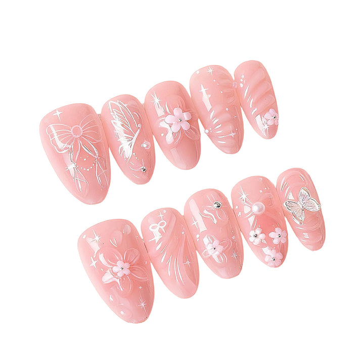 Dekorativer Floral Press-On Nagelkunst Set Karnz