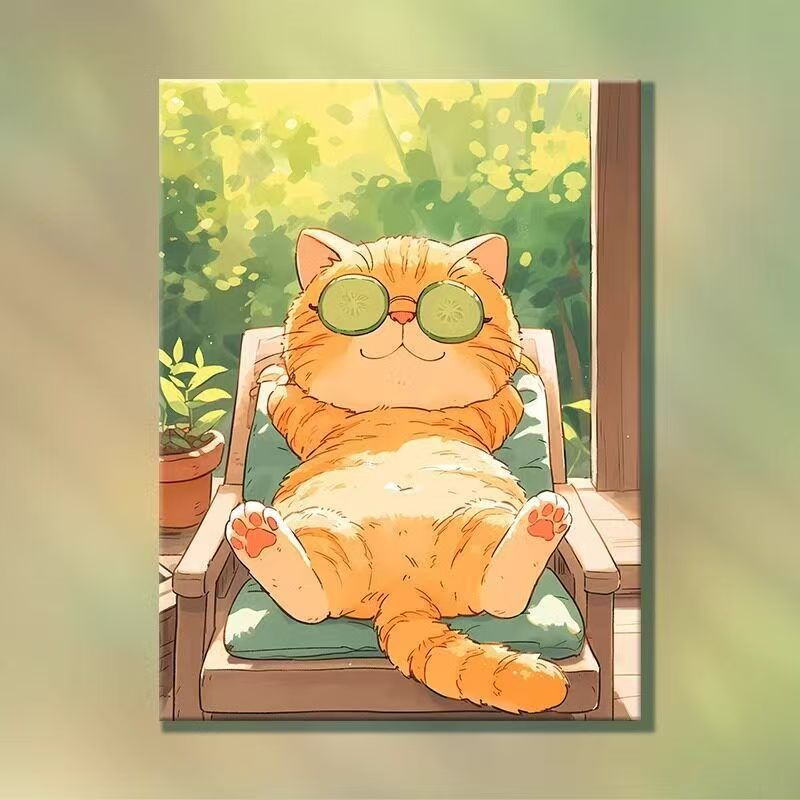 Verspielte Cartoon-Katzen-Illustration Wandkunst Karnz