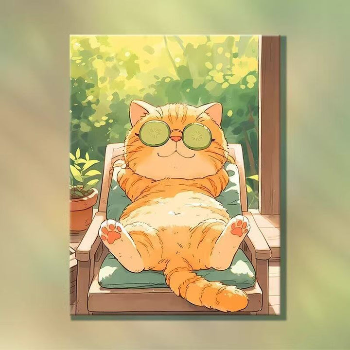 Verspielte Cartoon-Katzen-Illustration Wandkunst Karnz