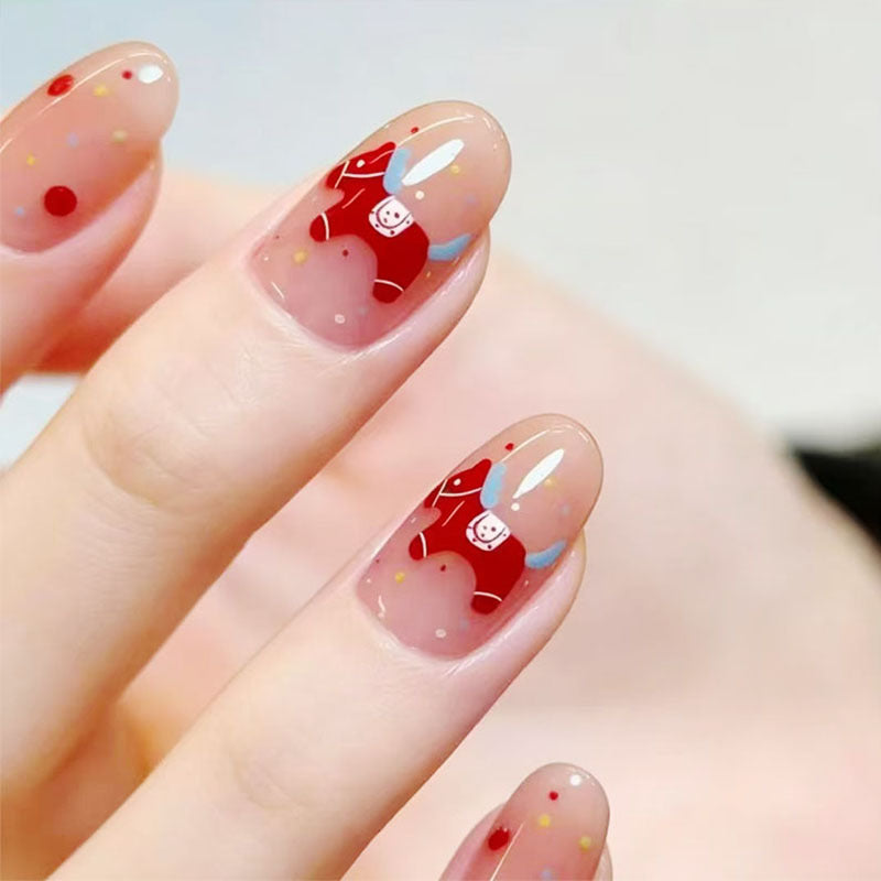 Verspielt Hase-Themen Press-On Nagelkunst Set Karnz