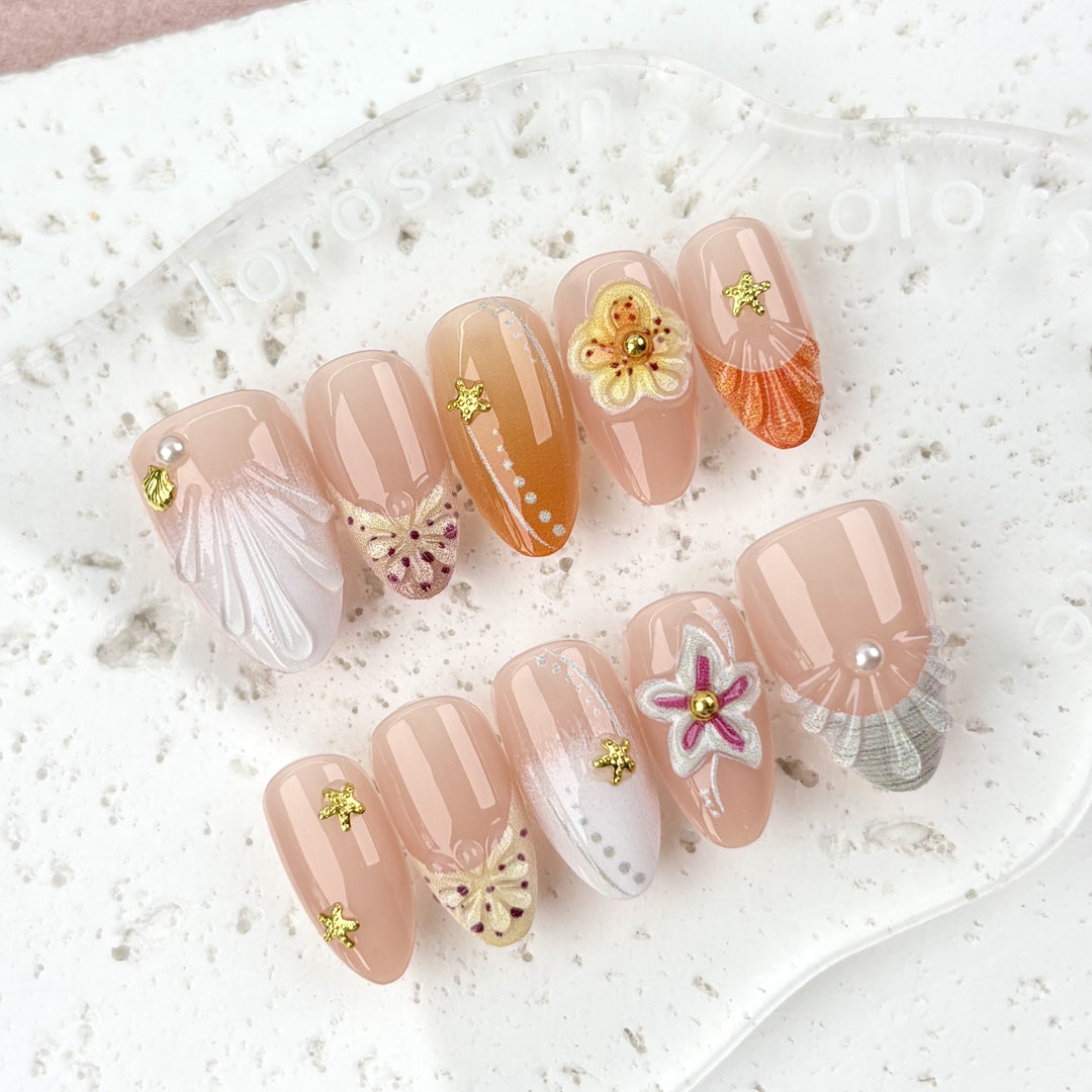 Künstlerische Blumen Nagelkunst Press-On Kollektion