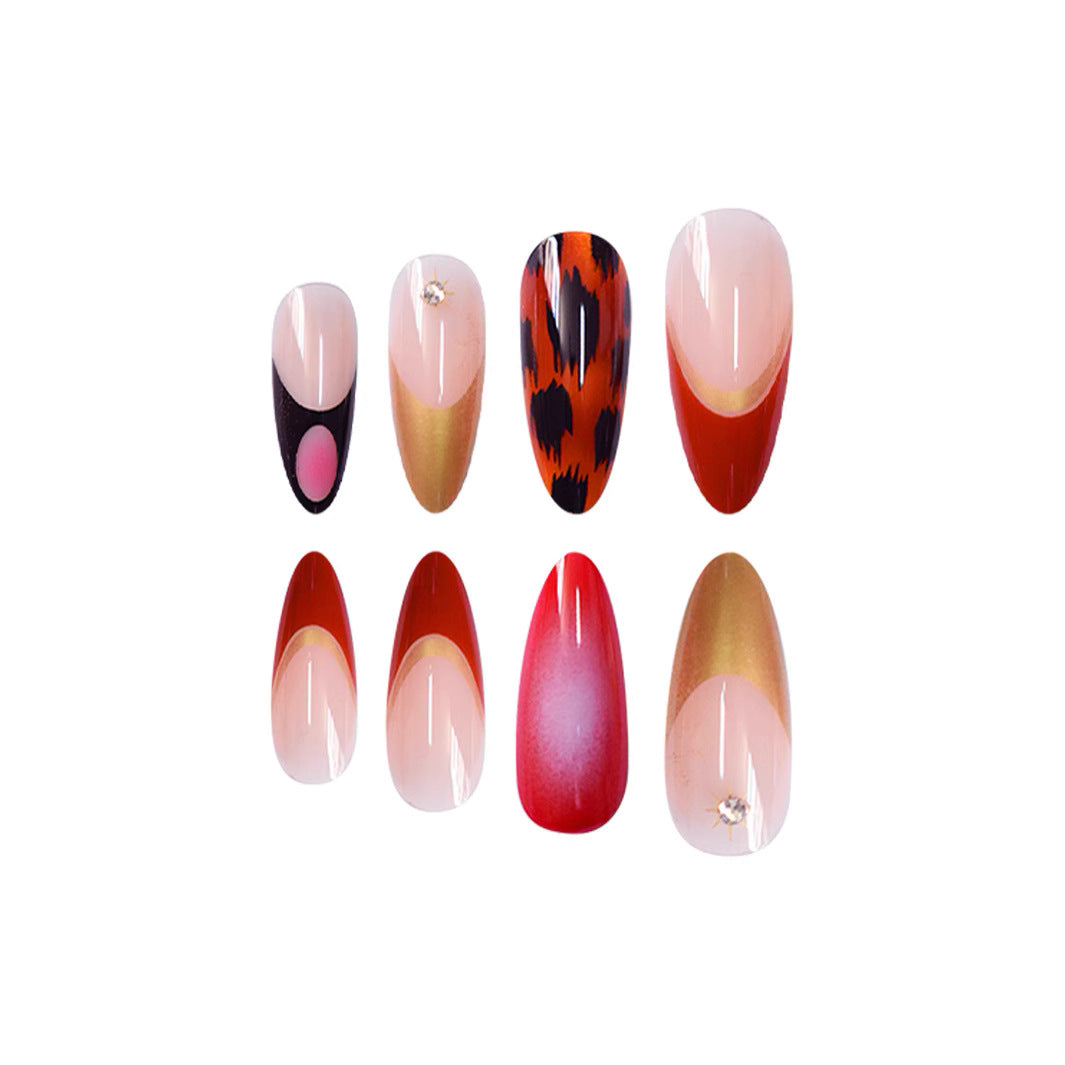 Künstlerische Stiletto Press-On-Nageldesigns Karnz