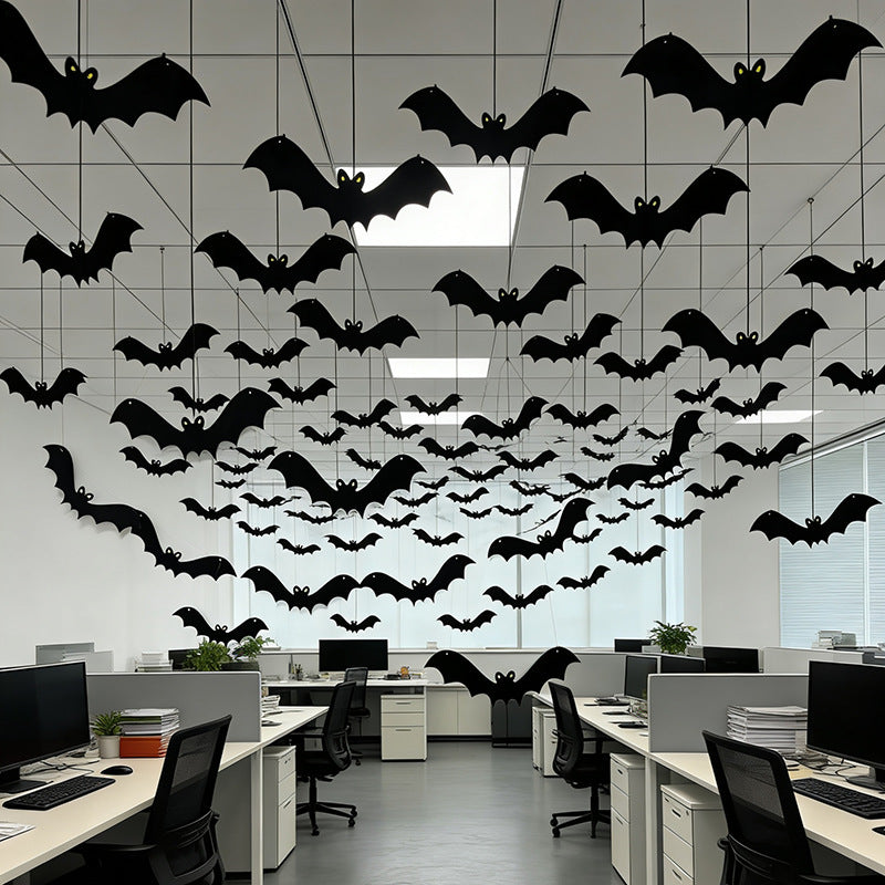 Wanddekoration mit Halloween Fledermäusen