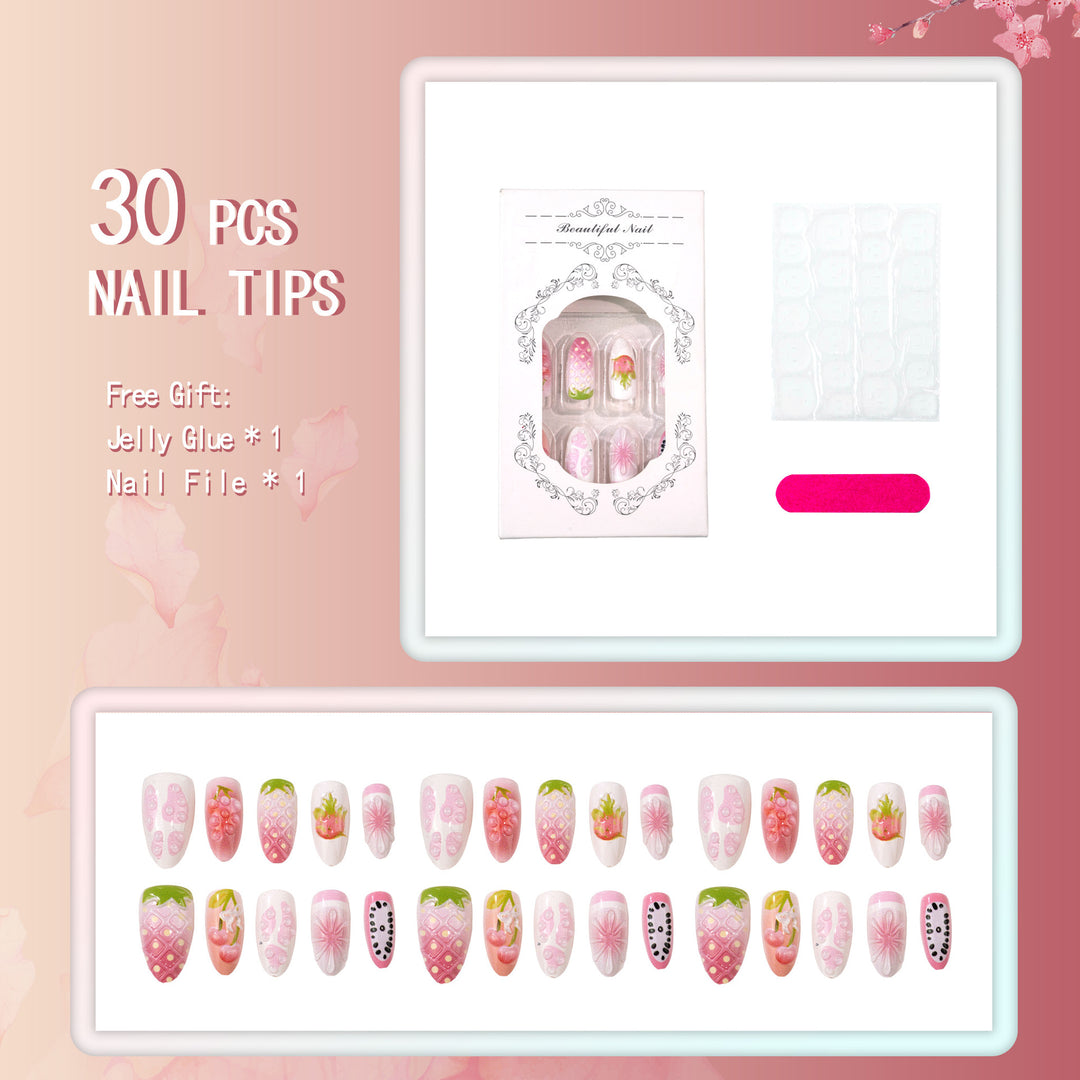 Obst inspiriertes dekoratives Druck-on-Nagelkunst-Set