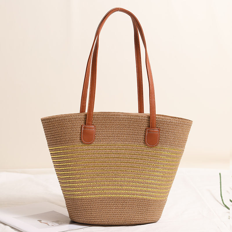 Damen Strandtasche mit robusten Ledergriffen Karnz