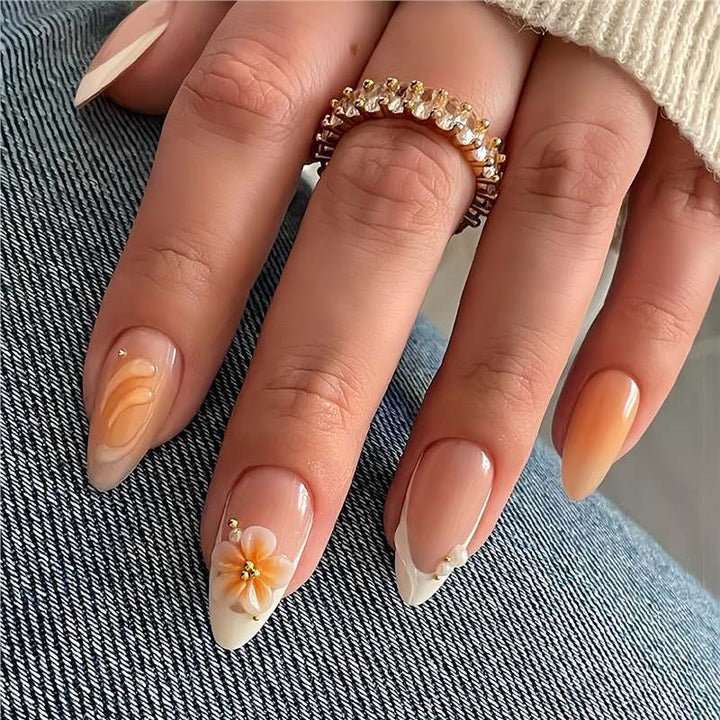 Dekoratives Blumen Acryl Nagelset Karnz