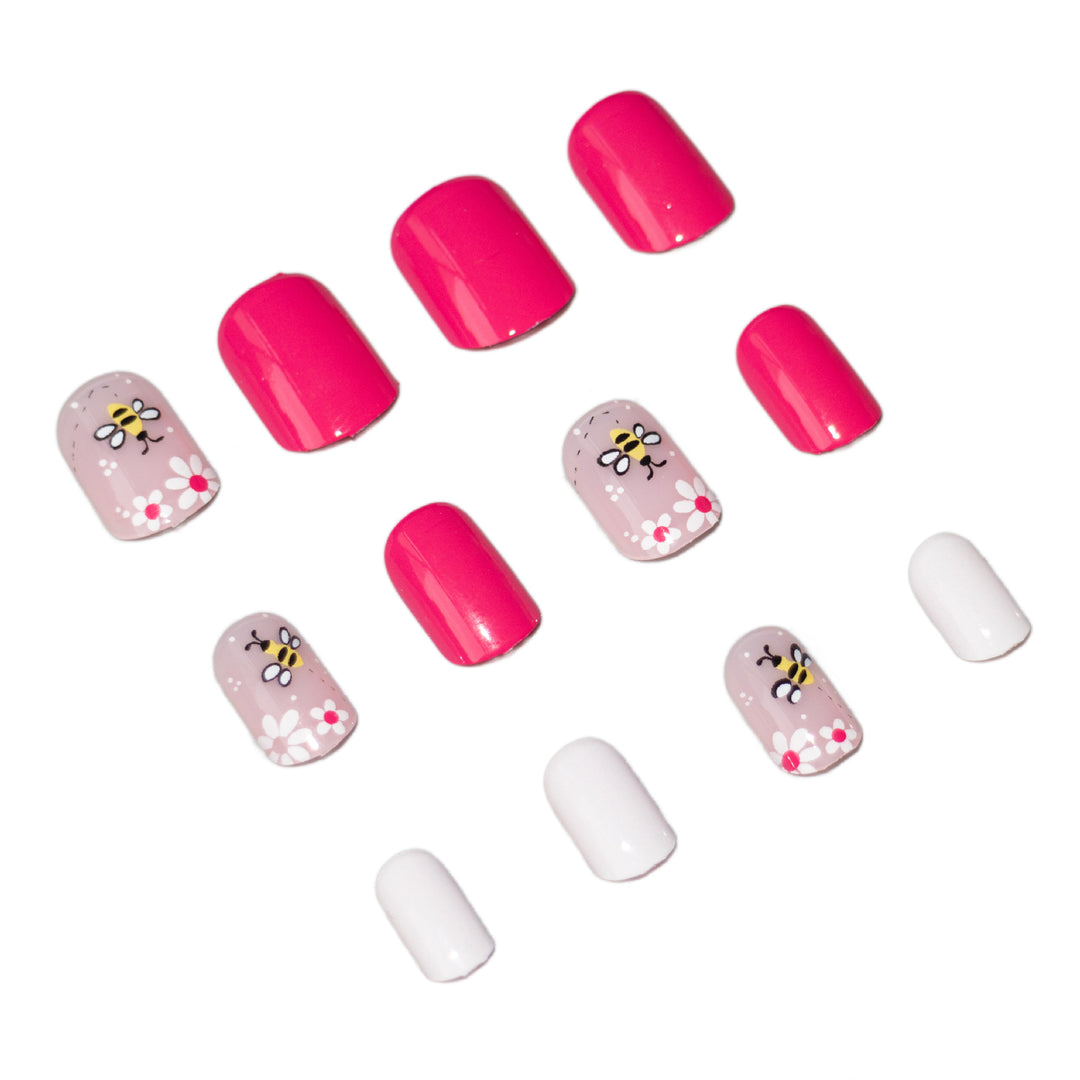 Künstlerisches florales bieneninspiriertes Nagelkunst-Set