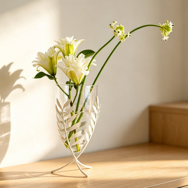Elegante Blattmuster dekoratives Glas