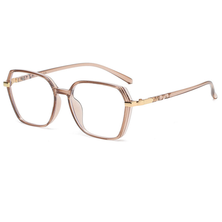 Damen modische quadratische Lesebrille mit goldenen Akzenten Karnz