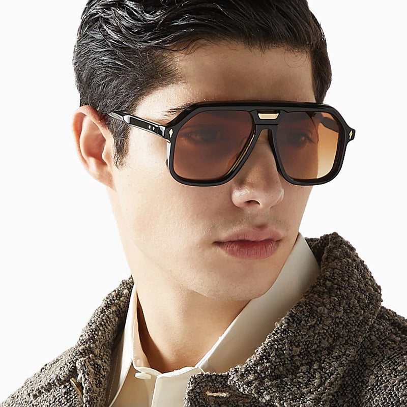 Damen oversized Sonnenbrille mit polygonalem Rahmen und UV-Schutz Karnz