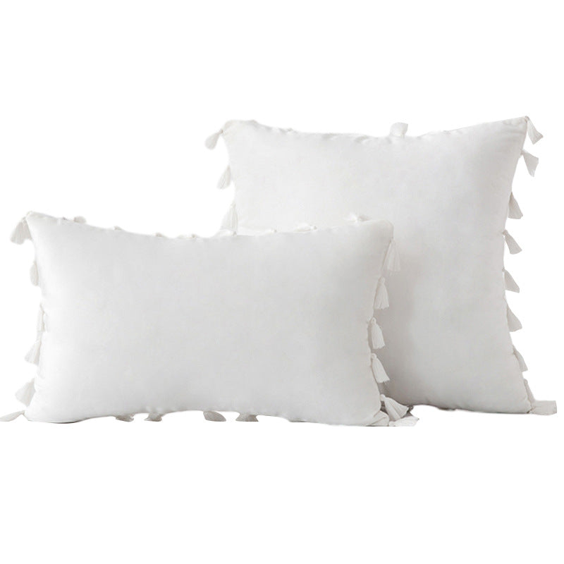 Velvet Quaste-Trim Quadrat und Lenden Dekokissen Set