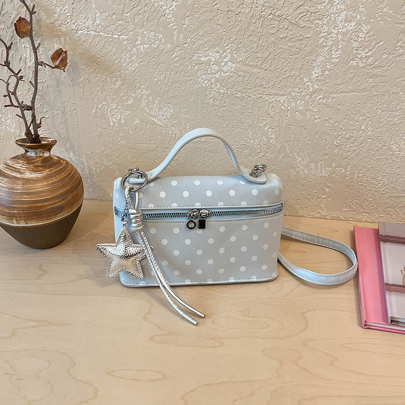 Strukturierte Polka Dot Handtasche
