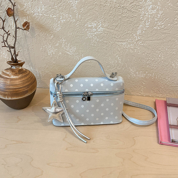 Strukturierte Polka Dot Handtasche